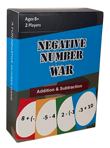 Negative Number War - A Fun Pre-Algebra Math Game for Kids 8-12 and Adults. Practice Adding and subtracting Negative Numbers While Having Fun!