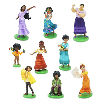 Disney Store Official Encanto Deluxe Figurine Play Set - 9 Fully Sculpted Disney Figures with Attached Bases- Includes Mirabel, Isabela, Bruno, & More