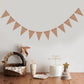 DAHI 32Ft Burlap Banner 48pcs DIY Burlap Banner Brown Fabric Triangle Flag Pennant Banner for Party Decorations Wedding Birthday Outdoor Garden