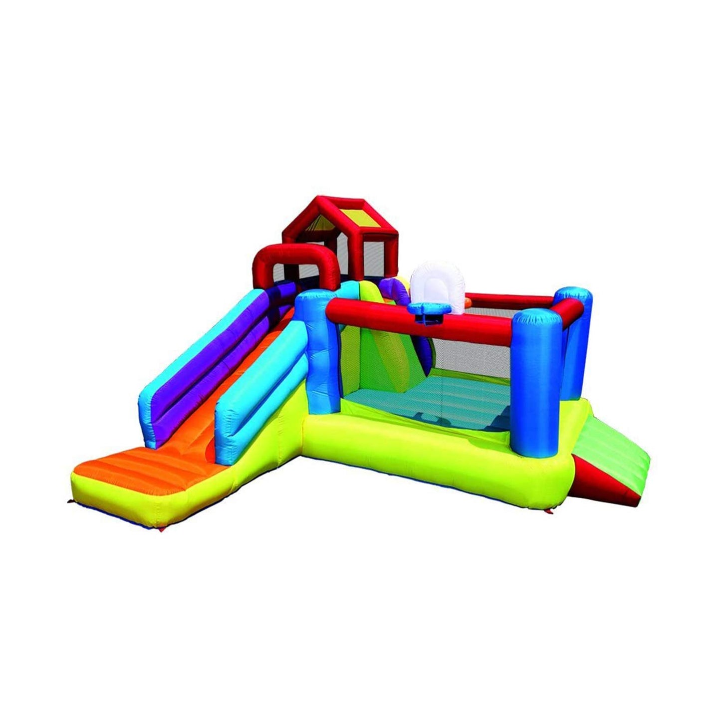 BANZAI Climb N Bounce Clubhouse (Outdoor Backyard Summer Spring Inflatable Jumping Bouncing House Castle)