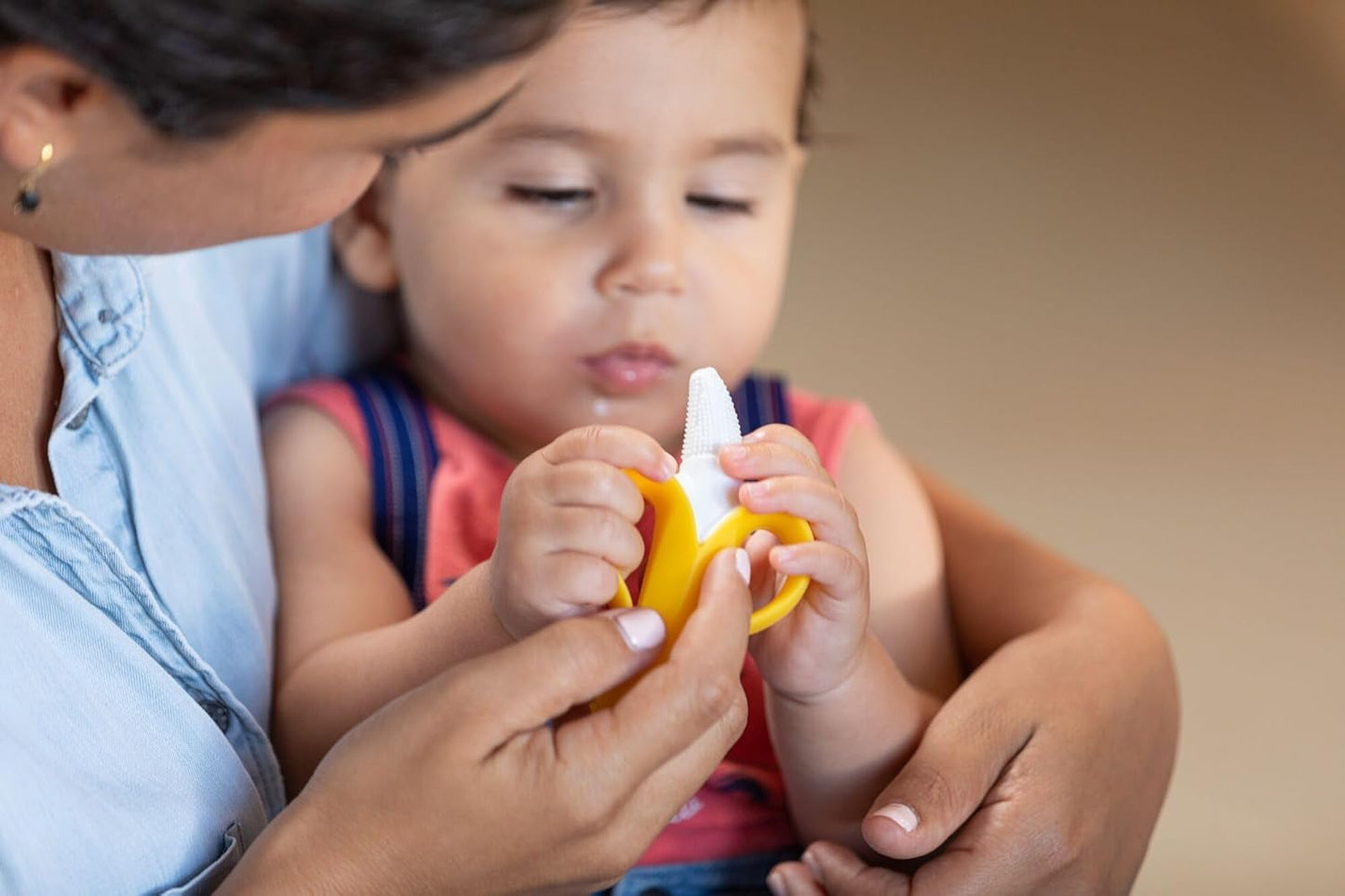 Nuby NanaNubs Banana Silicone Infant Toothbrush - Gum Massager - Soft Bristles - Silicone - 3+ Months