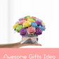 BAZIMA ALICE DIY Felt Flower Art Craft Kit - Colorful Roses Pot Bonsai Kit, 20 Pre-Cut Felt Roses, Beginner Floral Gifts
