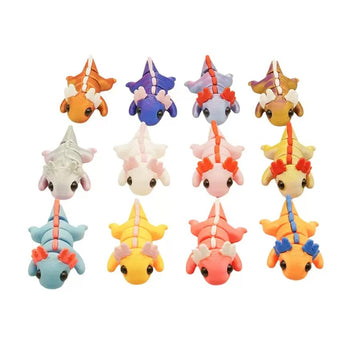 24 Pcs 3D Printed Axolotl Fidget Toy 3D Printed Small Animal Toy Flexible Cute Articulating Pet Stress Relief Fidget Toys forClassroom Rewards & Desk