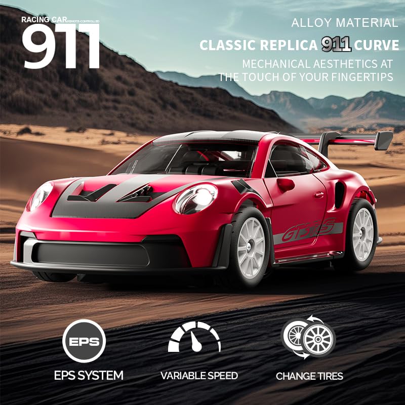 HOENTECH 1:43 Scale Mini Drift Car - 2.4GHz Full Proportional 4WD Alloy RC Drift Racsing Car with Gyro, Silent Bearings, Adjustable Speed & Dynamic