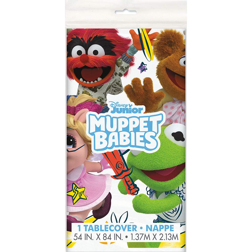 Disney Muppet Babies Plastic Table Cover, 54" x 84" - 1 Count - Multicolored Table Cover, Perfect for Themed Parties & Celebrations