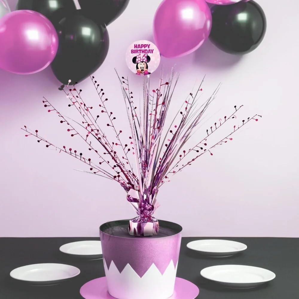 Spray Plastic Centerpiece - 18" | 1 Pc., Minnie Mouse Forever, Pink