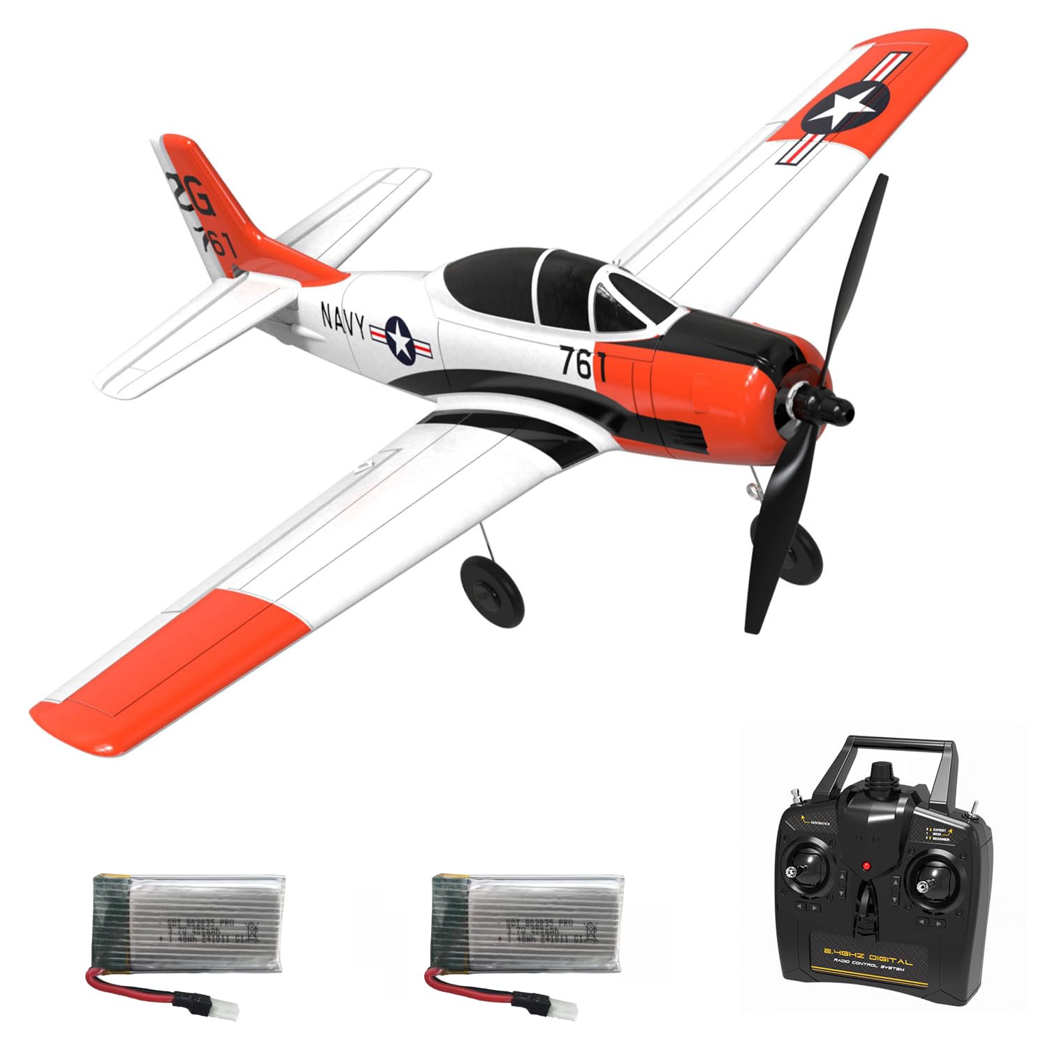 Volantexrc RC Airplane 2.4Ghz 4 Channel Remote Control,with Aileron T28 Trojan Parkflyer RC Aircraft Plane,Ready to Fly with Xpilot Stabilization