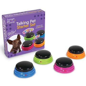 Hunger for Words Talking Pet Starter Set - Dog Buttons for Communication, Dog Training Tools, Recordable Button with Sound, Puppy Training Tools