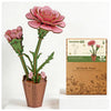3D Wooden Flower Puzzle - DIY Carnation Craft Kit for Adults, Wooden Bloom Craft Home Decor (Carnation)