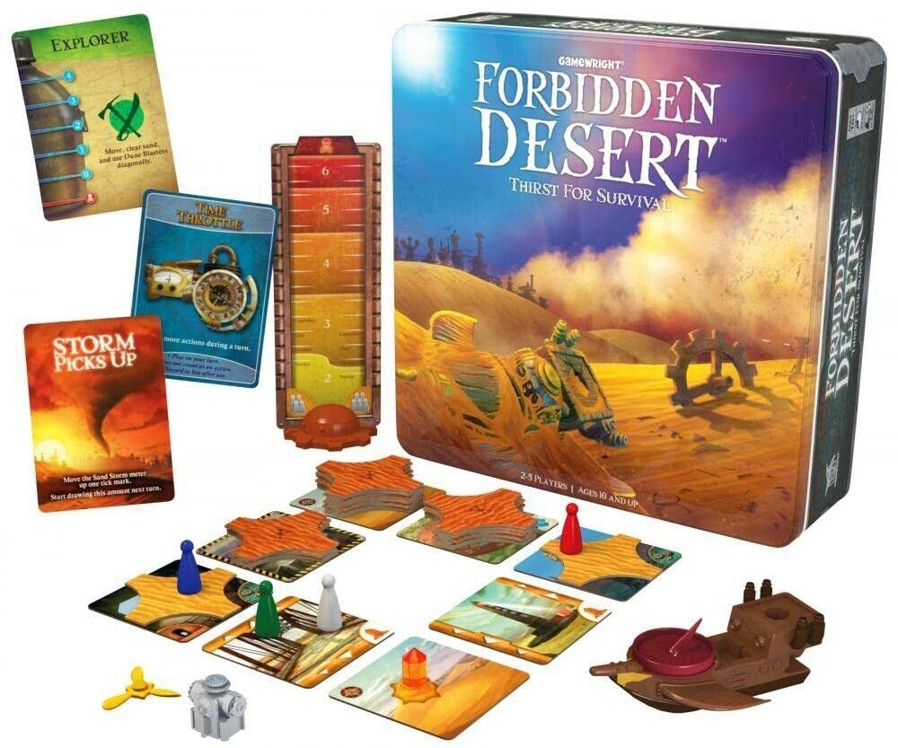 Gamewright - Forbidden Desert Cooperative Survival Adventure Board Game for 2-5 Players - Family Strategy for Ages 10+