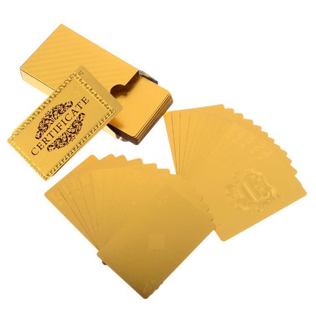 Bestmaple Durable Waterproof Luxury 24K Gold Foil Poker Playing Cards Deck Carta de Baralho with Box Good Gift Idea