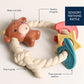 Itzy Ritzy Silicone Teether with Rattle - Rattle Teether Features Rattle Sound, Three Silicone Teething Rings and Raised Texture to Soothe Gums - Ages