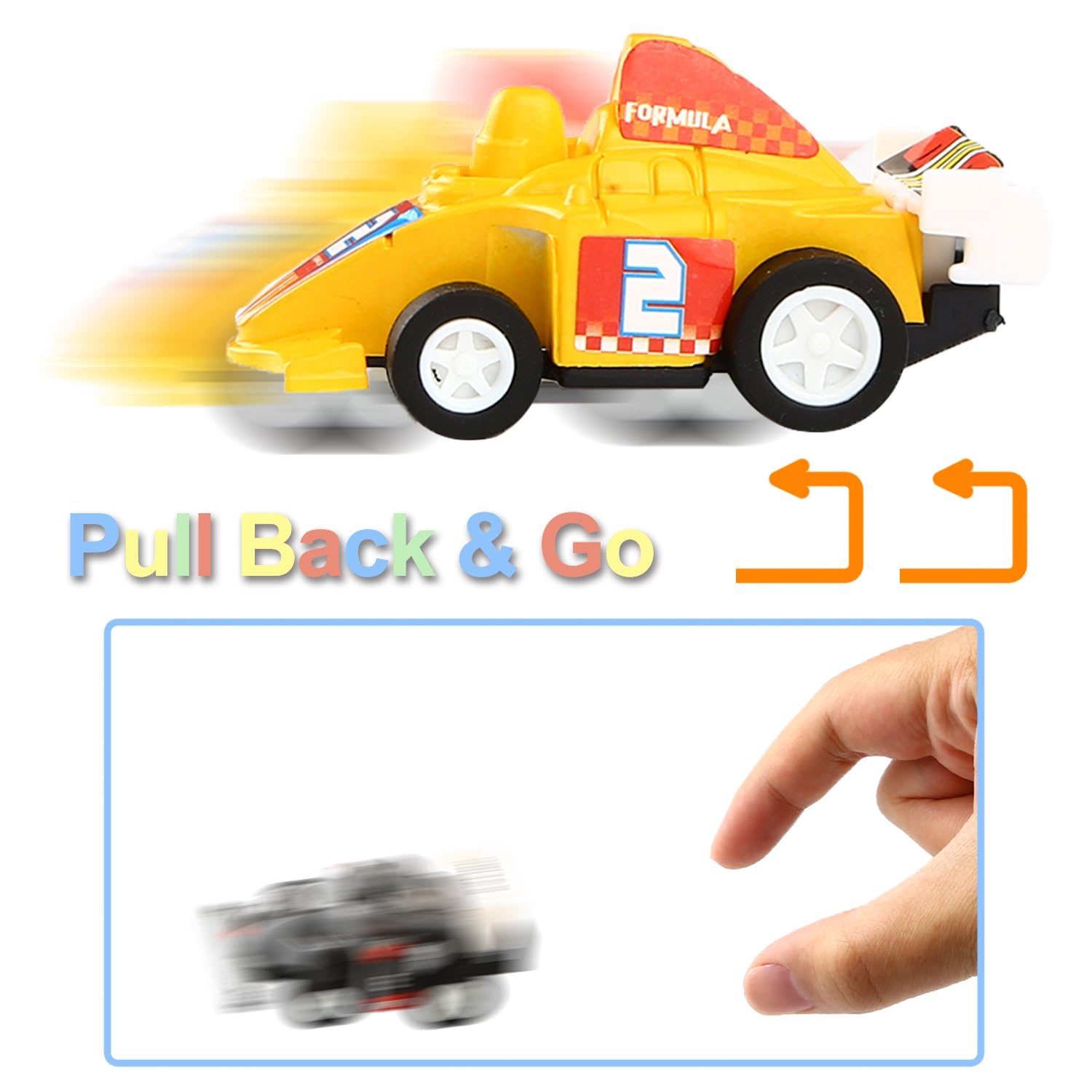Yeonha Toys Pull Back Vehicles, 12 Pack Mini Assorted Construction Vehicles and Race Car Toy for Kids and Toddlers
