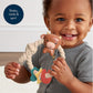 Itzy Ritzy Silicone Teether with Rattle - Rattle Teether Features Rattle Sound, Three Silicone Teething Rings and Raised Texture to Soothe Gums - Ages