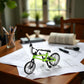 1/18 Scale Mini Diecast Mountain Bike, Finger Bicycle Model, Desktop Decor Art Craft (Green)