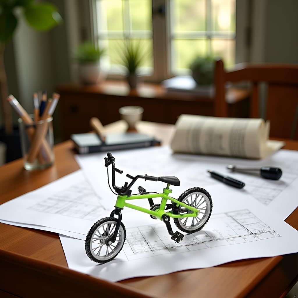 1/18 Scale Mini Diecast Mountain Bike, Finger Bicycle Model, Desktop Decor Art Craft (Green)