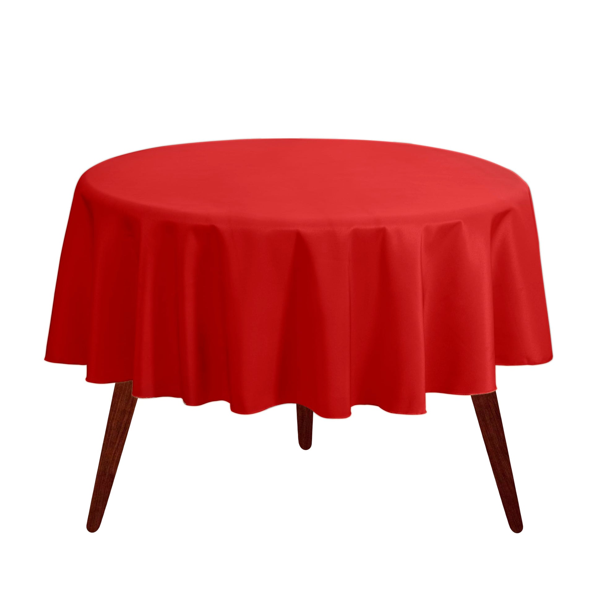 Gee Di Moda Round Tablecloth - 70 Inch Red Round Table Cloth for 24 to 48 Inch Round Tables - Heavy Duty Washable Fabric - for Buffet Table, Holiday