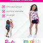 Barbie Big Girls T-Shirt and Dolphin Active Shorts Outfit Set Pink/Black 14-16