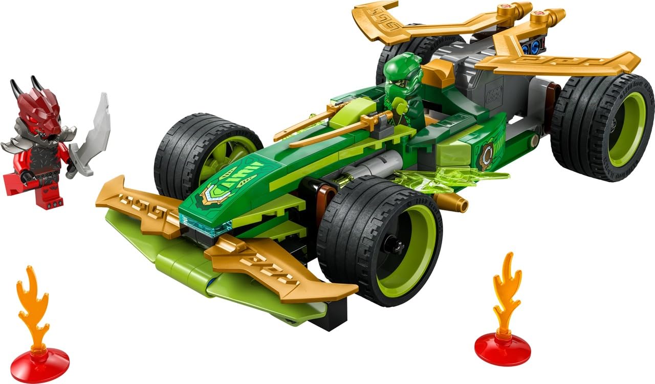 LEGO NINJAGO Lloyd's Pull-Back Race Car Toy - Building Toy for Pretend Play for Boys and Girls, Ages 7+ - Toy Car for Kids with 2 Minifigures - Gift