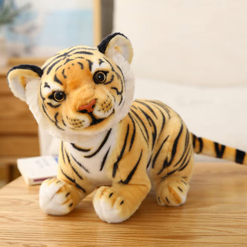 GUDVES Tigers Plush Toy Stuffed Animal - Cute Lifelike Tiger Stuffed Animals Toy Gift for Boy Baby Hug Tiger - Yellow Stuffed Animal (9.8 in, Yellow
