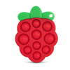 RaZbaby RaZberry Pop Strawberry Teether - Multi-Textured Silicone for Sensory Development & Teething Relief - Easy to Hold for Small Hands - Soft