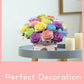 BAZIMA ALICE DIY Felt Flower Art Craft Kit - Colorful Roses Pot Bonsai Kit, 20 Pre-Cut Felt Roses, Beginner Floral Gifts