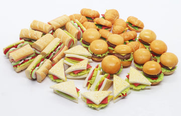 20 Assorted Sandwich, Burger and Croissant Dollhouse Miniature,Dollhouse Accessories for Collectibles