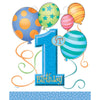 First Birthday Balloons Loot Bags | 9" x 7.5" | Blue | 8 Pcs