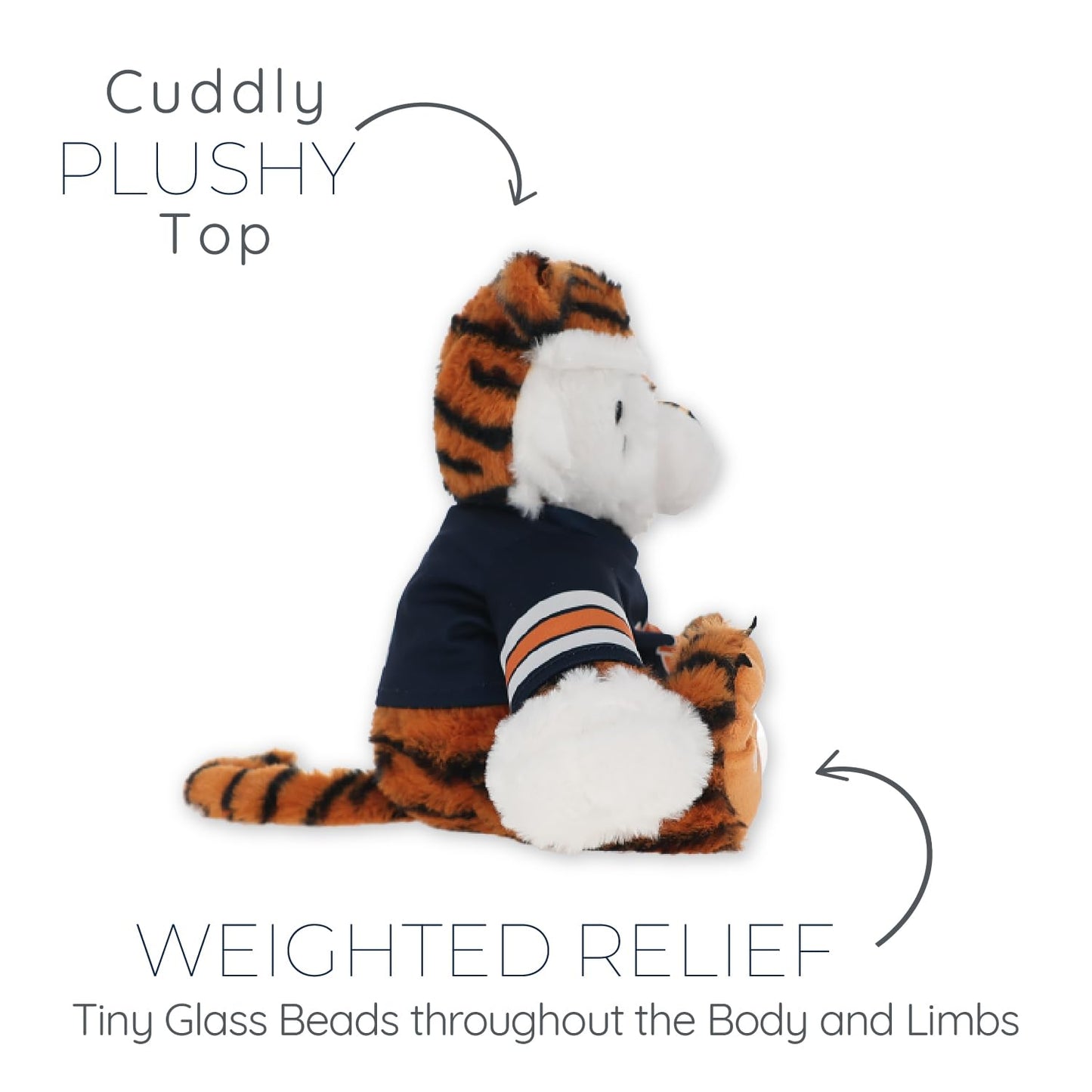 Warm Pals Aubie the Tiger Auburn University Mascot AU - Heatable Coolable Bedtime Comfort Plushie - 1.5lbs - Cozy Microwavable Lavender Scented Plush