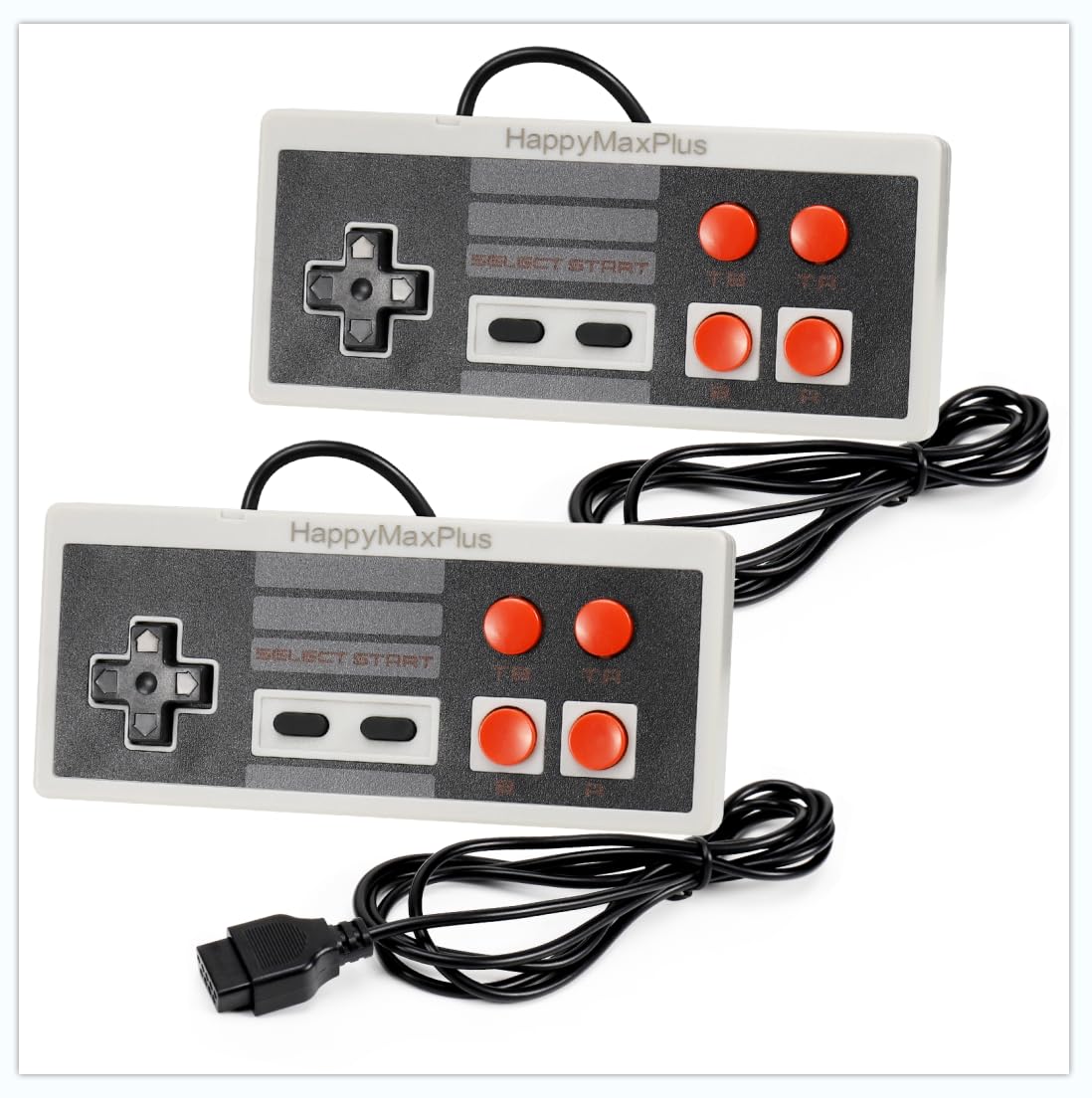 happymaxplus Retro Classic Controller Design for AV 620 HD 621 HD 821 Retro Classic Game Consoles Plug-and-Play Wired Video Game Consoles 9 Pin Plug 2