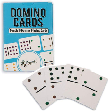 Regal Games - Double 9 Domino Playing Cards - Colored Dots Deck - Family-Friendly Domino Card Game - 2-8 Players - Ages 8+ - 55 Card Deck - 3.5” x
