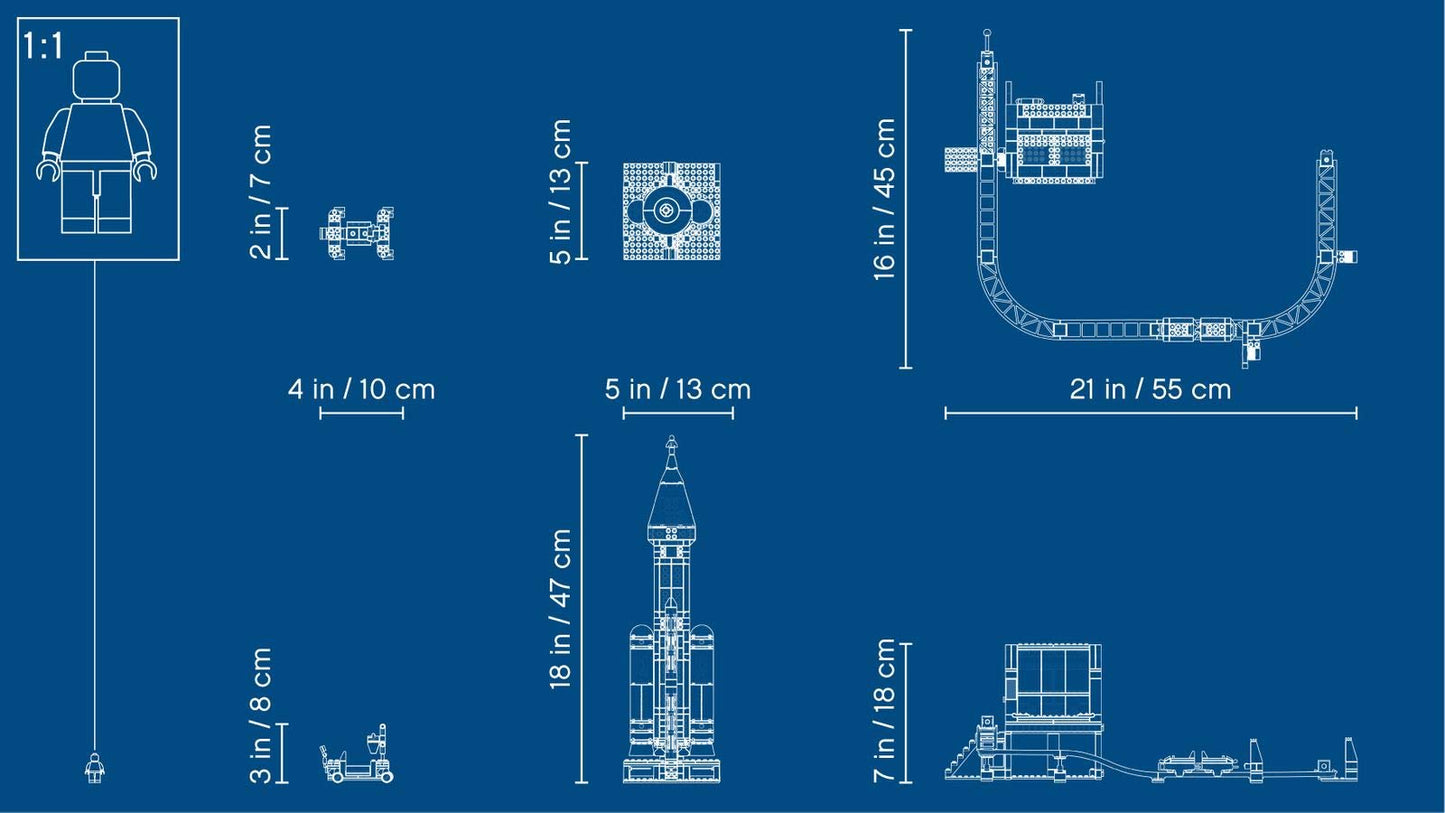 LEGO City Space Deep Space Rocket and Launch Control 60228 Model Rocket Building Kit with Toy Monorail, Control Tower and Astronaut Minifigures, Fun