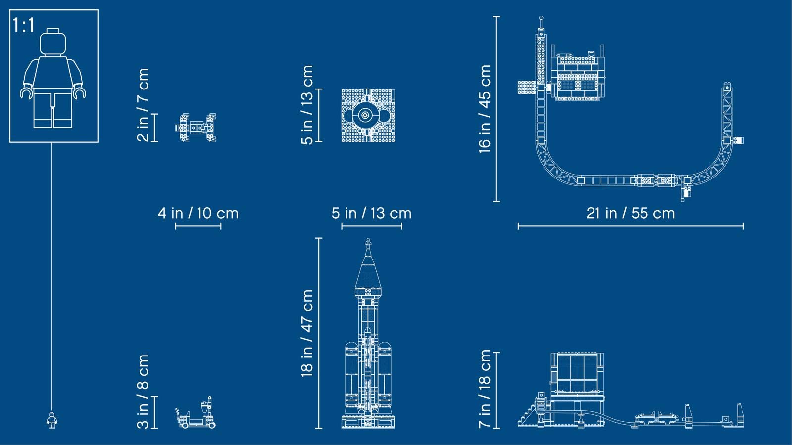 LEGO City Space Deep Space Rocket and Launch Control 60228 Model Rocket Building Kit with Toy Monorail, Control Tower and Astronaut Minifigures, Fun