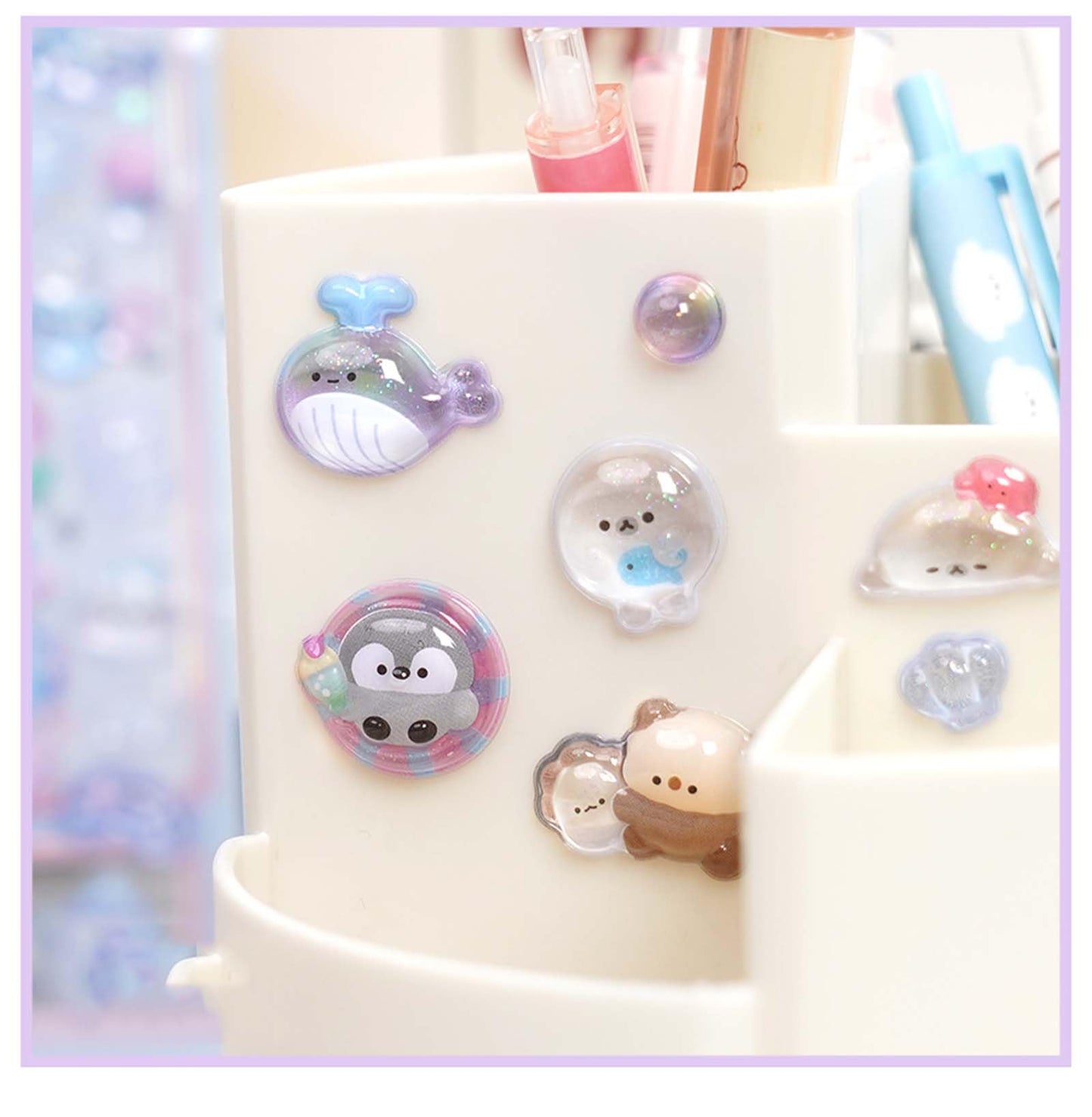 200 Pcs Fantastic 3D Floating Stickers - Kids Cartoon World Adventure, Mini Penguin, Whale, Rabbit, Elephant, and Fruit Themed DIY Stickers for Kids