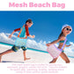 NEUROVYRAL 3 Pcs Seashell Collecting Bag for Kids, Beach Bag Beach Toys with Zipper Collapsible Mesh Adjustable Shoulder Straps for Kids Picking Up