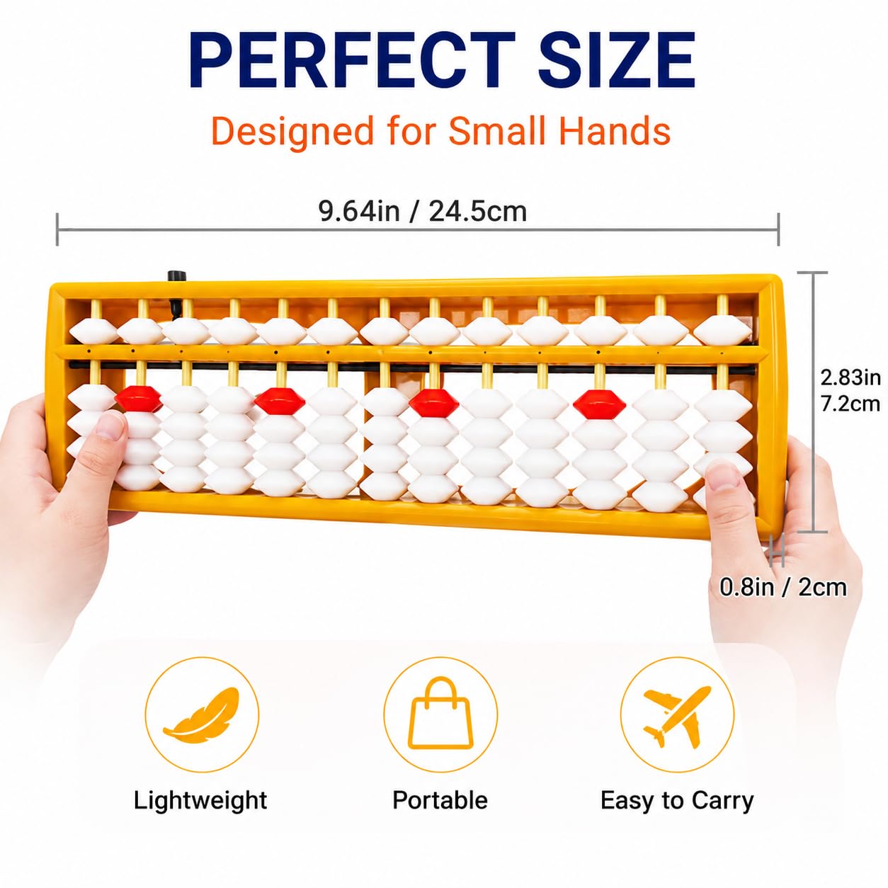 Abacus, Kids Abacus for Math Learning, Montessori Counting Toy for Preschool Toddlers, Educational Arithmetic Learning Tool with Smooth Sliding Beads