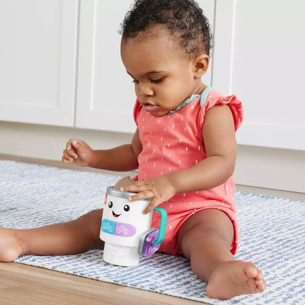 Fisher-Price Baby & Toddler Toy Laugh & Learn Coffee Mug Musical Activity with Lights & Educational Songs for Infants Ages 6+ Months
