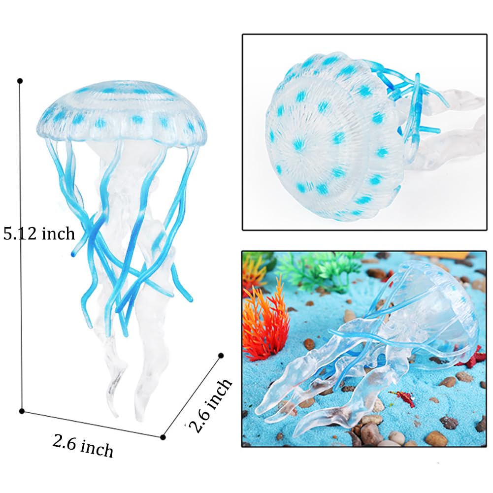 BLAPNK 2 Pcs Realistic Ocean Jellyfish Model Toys, Simulated Sea Life Jellyfish Animals Figurine Collection Playset Sea Creature Science Educational