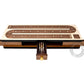 House of Cribbage - Continuous Cribbage Board Inlaid 4 Tracks Maple/Teakwood with Sliding Lids and Drawer