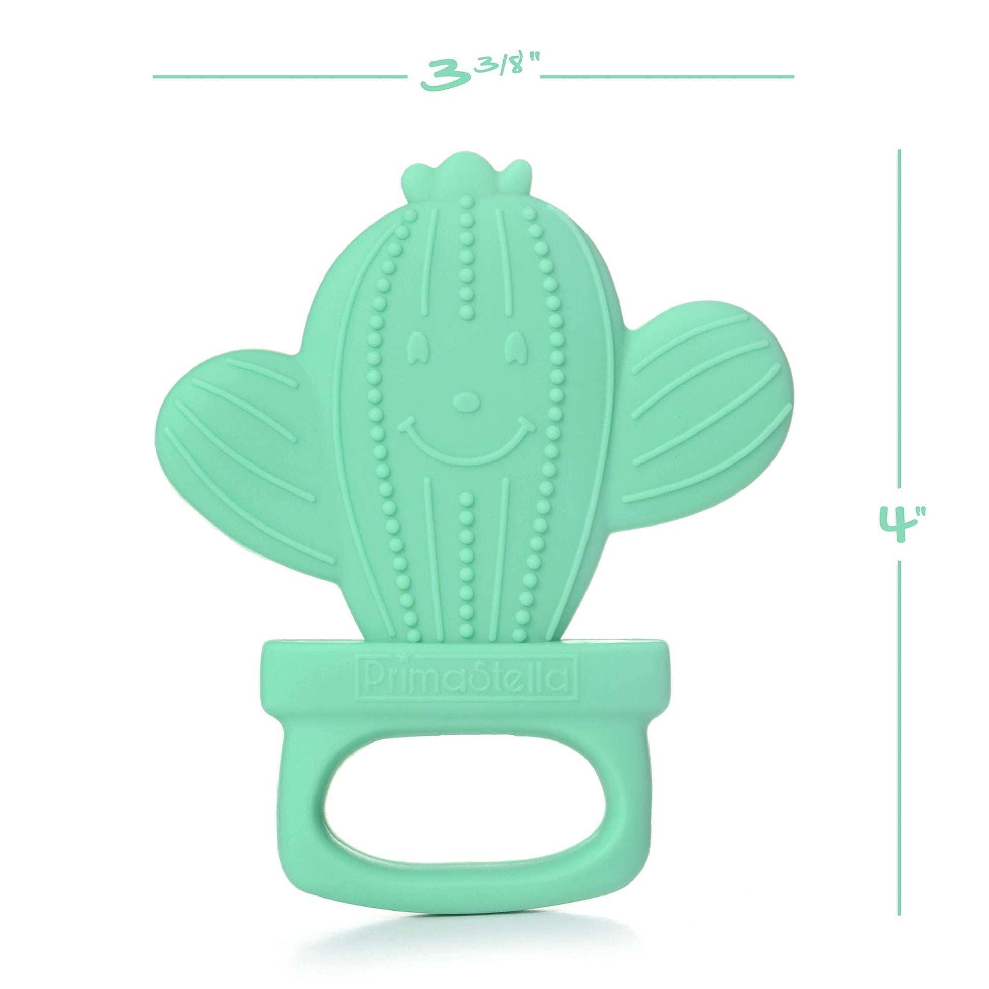 PrimaStella Silicone Cactus Teethers for Infants, Babies and Toddlers - Safety Tested - BPA Free - Cute, Soothing, Easy to Hold - Baby Teether Toy Set