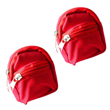 2Pcs Red Mini Doll Backpack School Bag Model Dollhouse School Accessory for 1/6 Scale Dollhouse Décor, Simulation Mini School Bag Model, Dollhouse