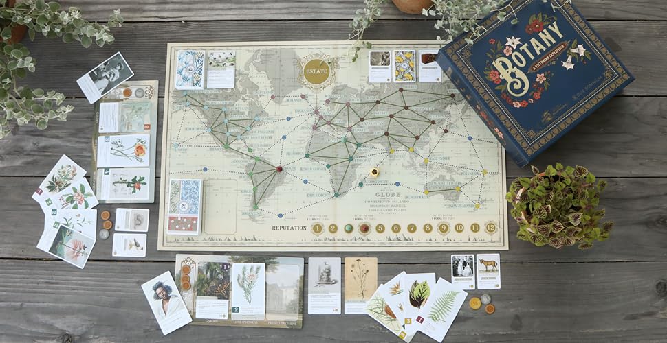Botany Board Game | Family Board Game | Victorian Flower Hunting for Plant Lovers | Ages 8 and Up | for 1-5 Players | Easy to Learn - by Dux Somnium