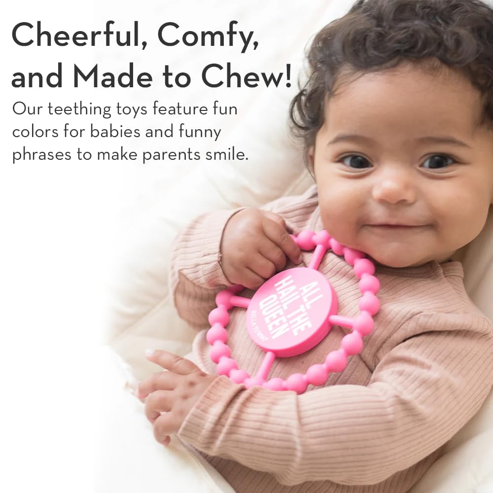 Bella Tunno Happy Teether for Girls - Soft & Easy Grip Teething Ring Perfect for Babies and Teething Toys to Help Soothe Gums, Non-Toxic, Little Sis