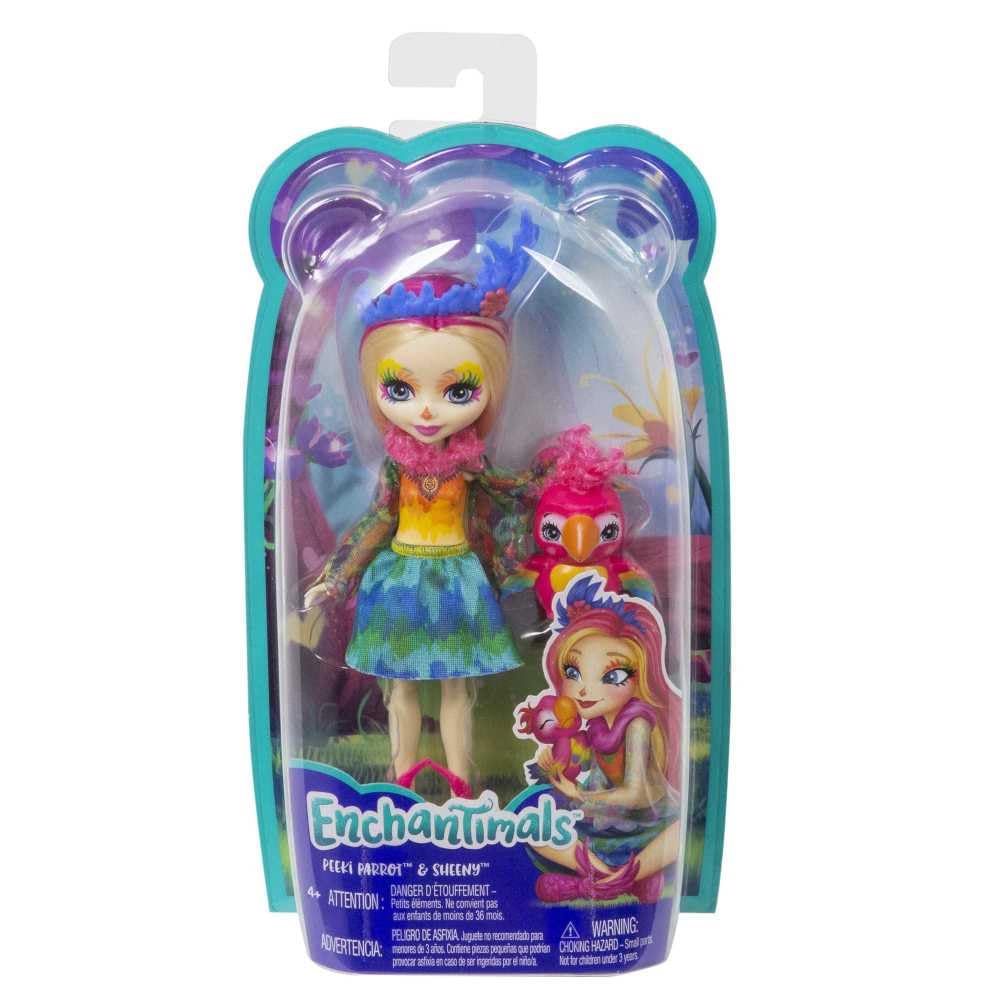 Enchantimals Peeki Parrot Doll and Sheeny Animal Figure