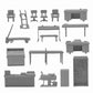 BMC Classic Marx Mid-Century Modern Furniture - 32pc Plastic Playset Accessories