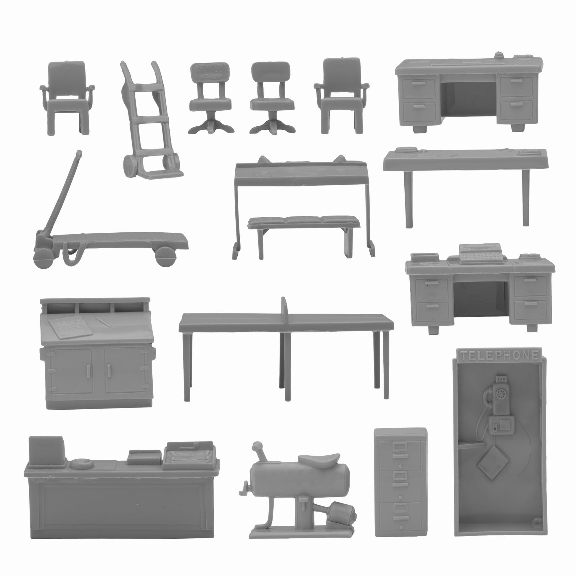BMC Classic Marx Mid-Century Modern Furniture - 32pc Plastic Playset Accessories