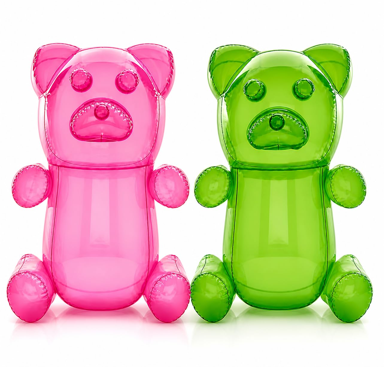 4E's Novelty Huge 3ft Inflatable Gummy Bears - 2 Pack 36" Giant Inflatable Gummy Bear Party Decor Party Pool Toys for Kids, for Candyland Birthday