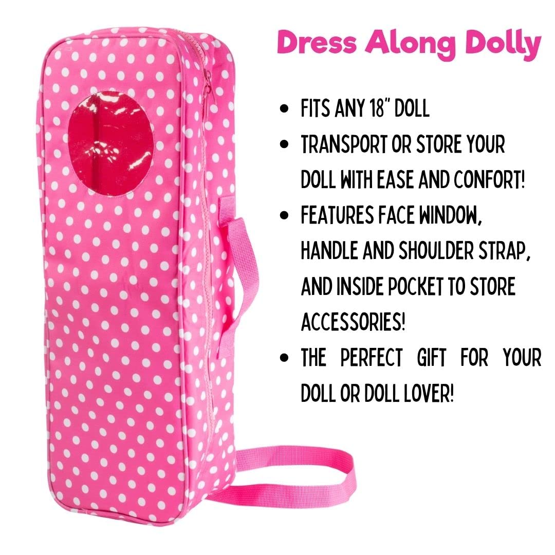 Doll Storage Carrying Case Value 2 Pack - for Any 18" Doll - Organizer Storage Traveling Accessories Compatible with American Girl- Clear Window