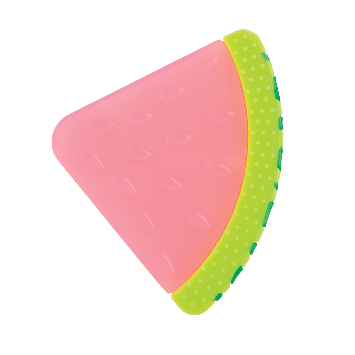 Nuby 100% Silicone Baby Teether - Watermelon-Shaped Teething Toy - Soft Textured Gum Massager - Easy-Grip Infant Teether Toy - 3+ Months