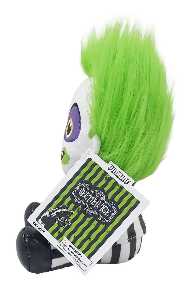 Beetlejuice Officially Licensed Movie Collectible Plush Stuffie - 7.5" Phunny Plush, Beetlejuice (1988) in Striped Outfit